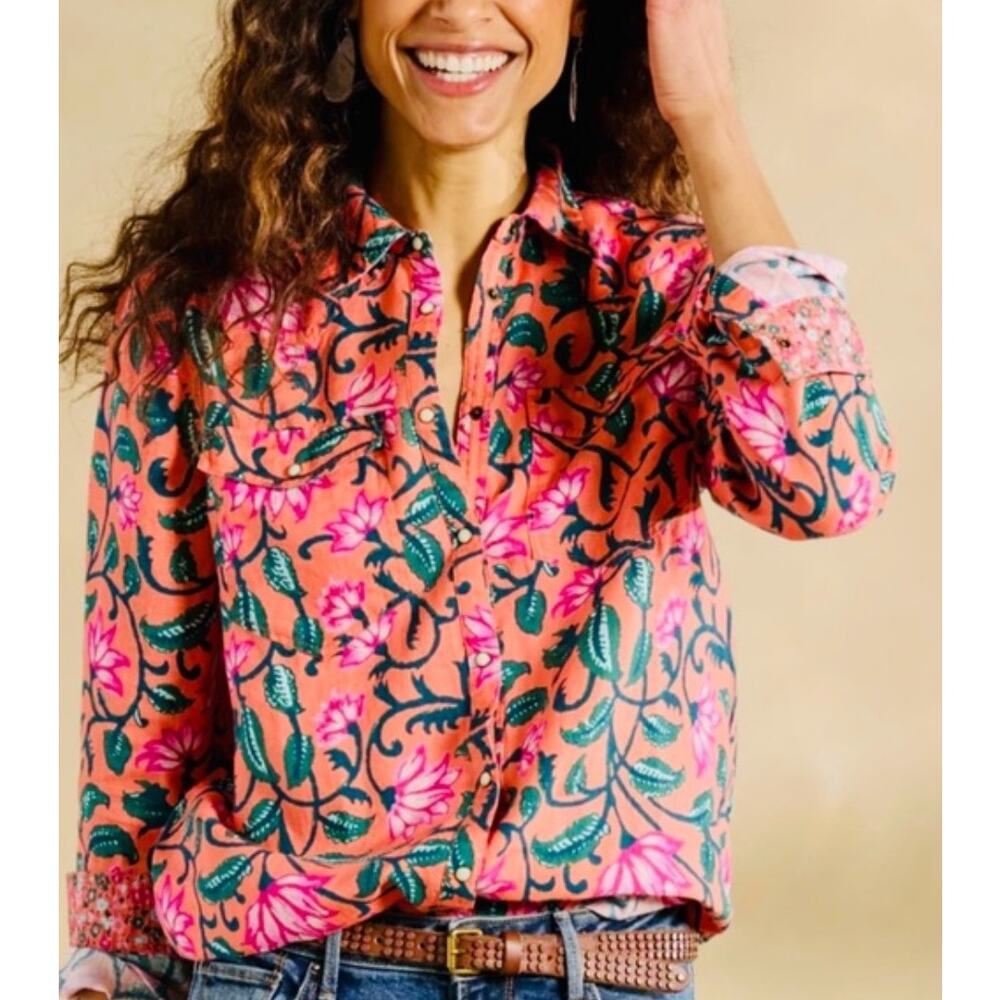 NWOT Sundance Willow Floral Linen Shirt